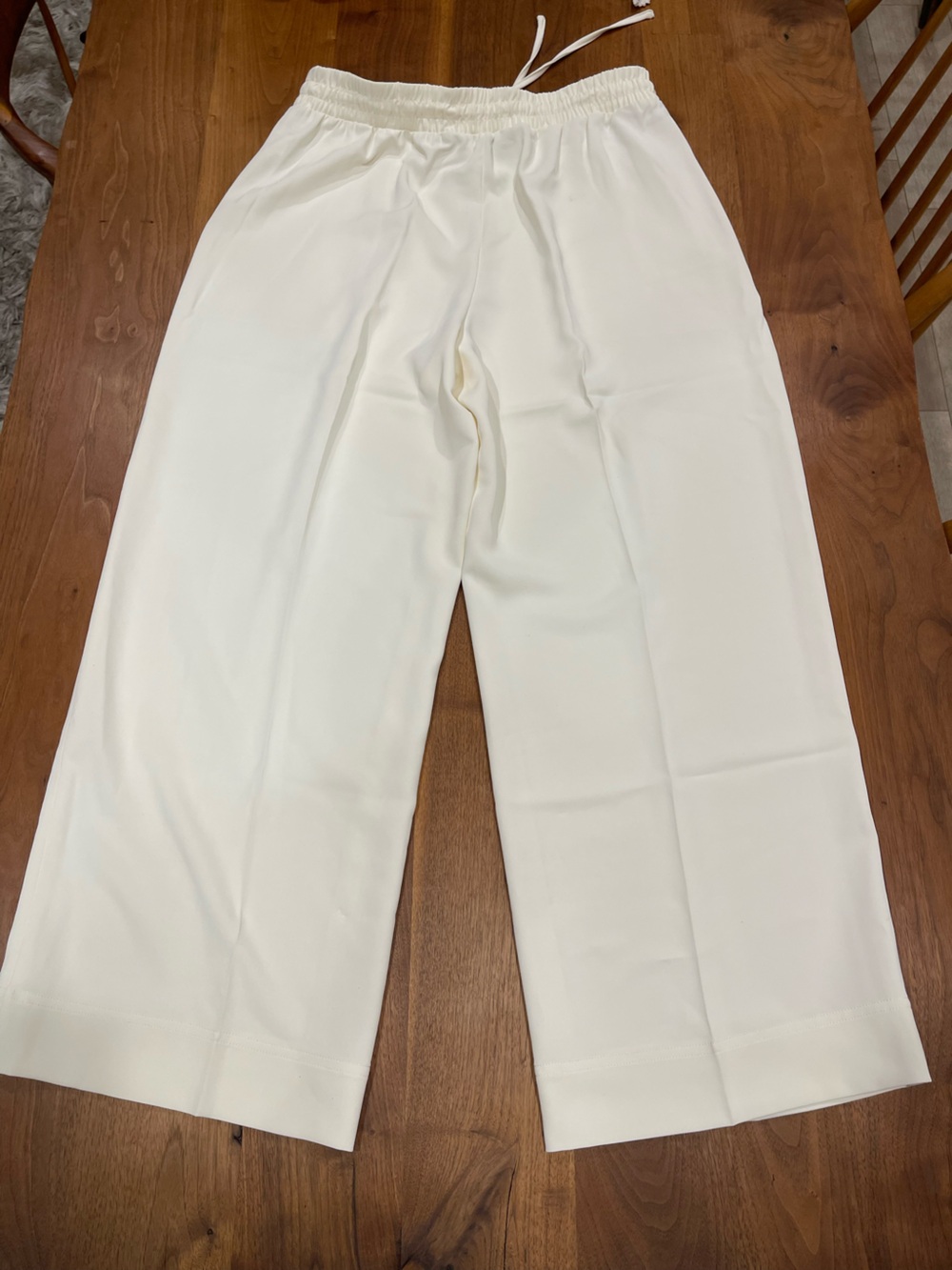 SPANX Cream Wide-Leg Drawstring Pants - Picture 4 of 8